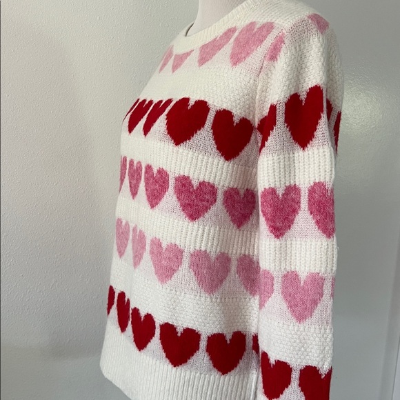 Red & Pink Hearts cozy cupcakes & cashmere Sweater med adorable cabincore - Picture 4 of 15